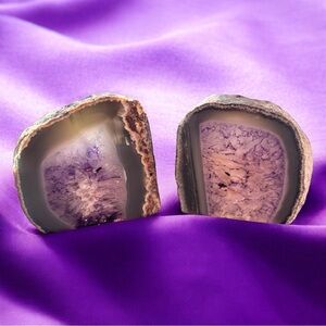 Set of 2 Agate Tea-light Holders